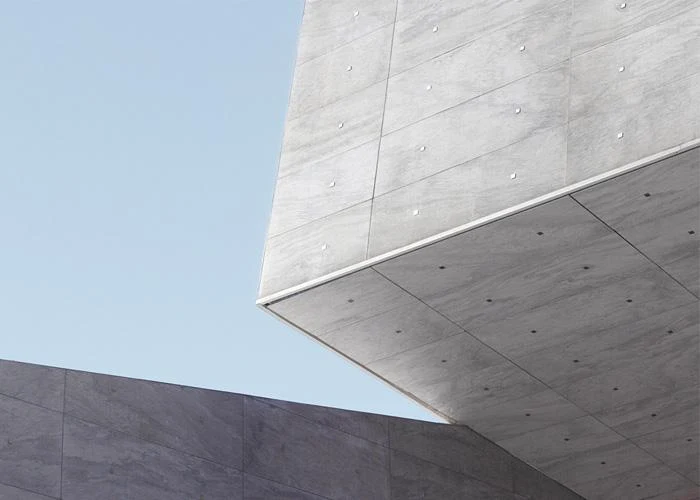 Architectural study of intersecting concrete planes